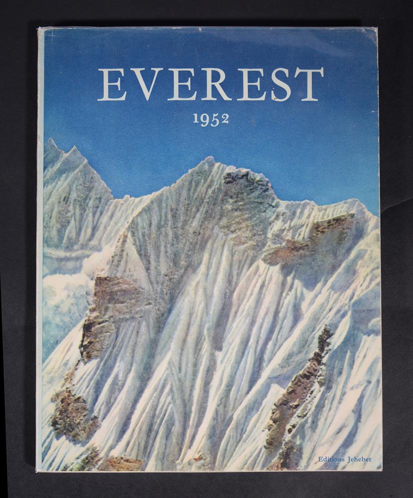 Ɵ ROCHE, Andre. Everest 1952. SIGNED by Tenzing Norgay, and two team members, Jeheber,1952.