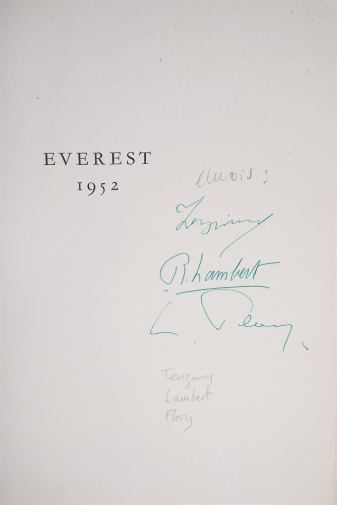 Ɵ ROCHE, Andre. Everest 1952. SIGNED by Tenzing Norgay, and two team members, Jeheber,1952. - Image 3 of 5