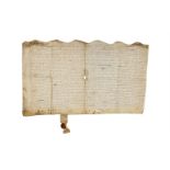 Four charters of Welsh interest, in Latin or Tudor English, manuscript documents on parchment