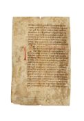 Ɵ Leaf from a Lectionary, in Latin, decorated manuscript on parchment[southern Germany, c. 1100]