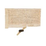 Small archive of Jersey charters, in French, single-sheet documents on parchment