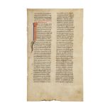 Ɵ Leaf from a monumental Martyrology, with parts of the passion of St. Blasius