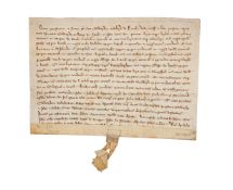 Collection of nine English medieval charters from the Phillipps collection, in Latin