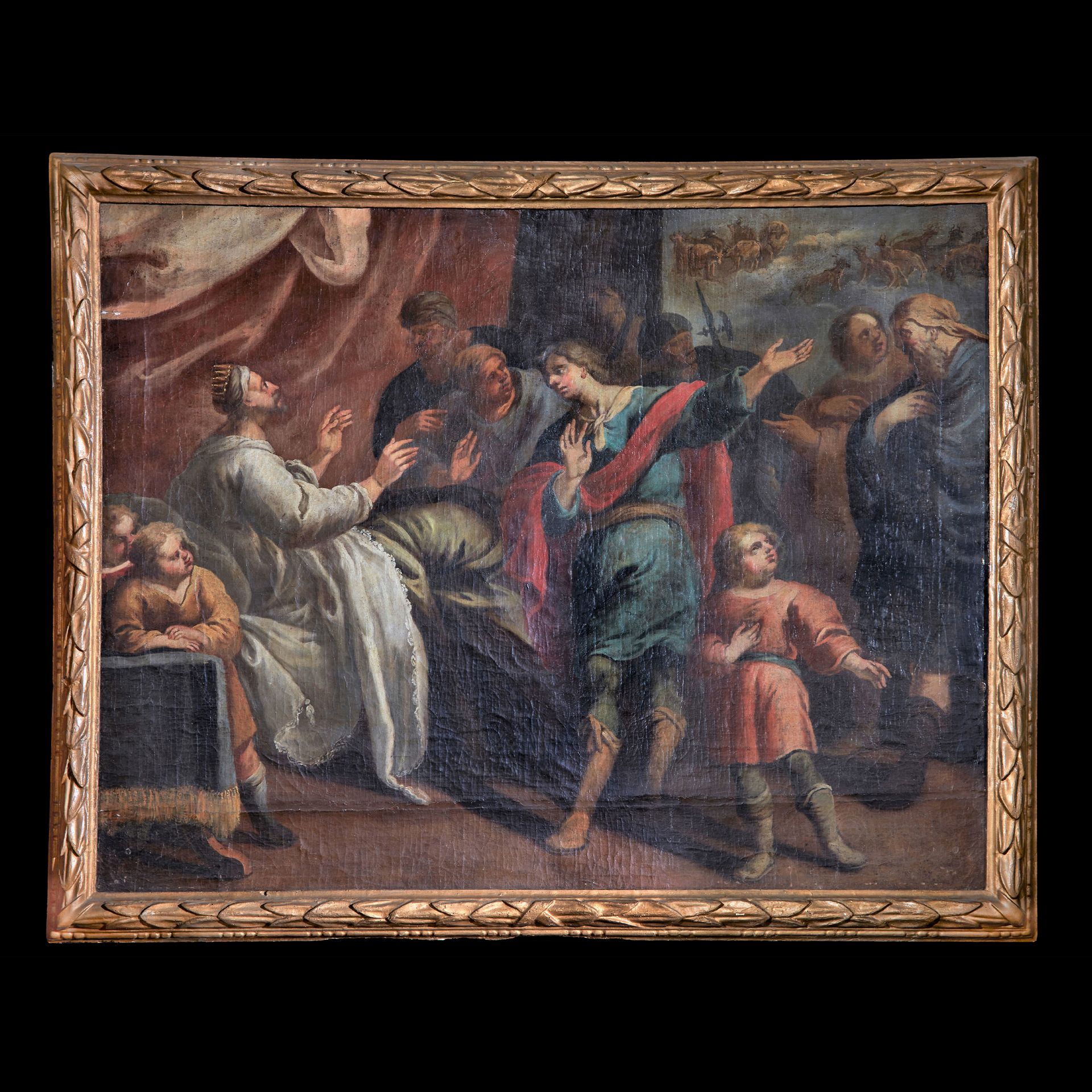 Venetian painter, 17th century Joseph interprets the dreams of the Pharaoh of Egyptoil on canvas,