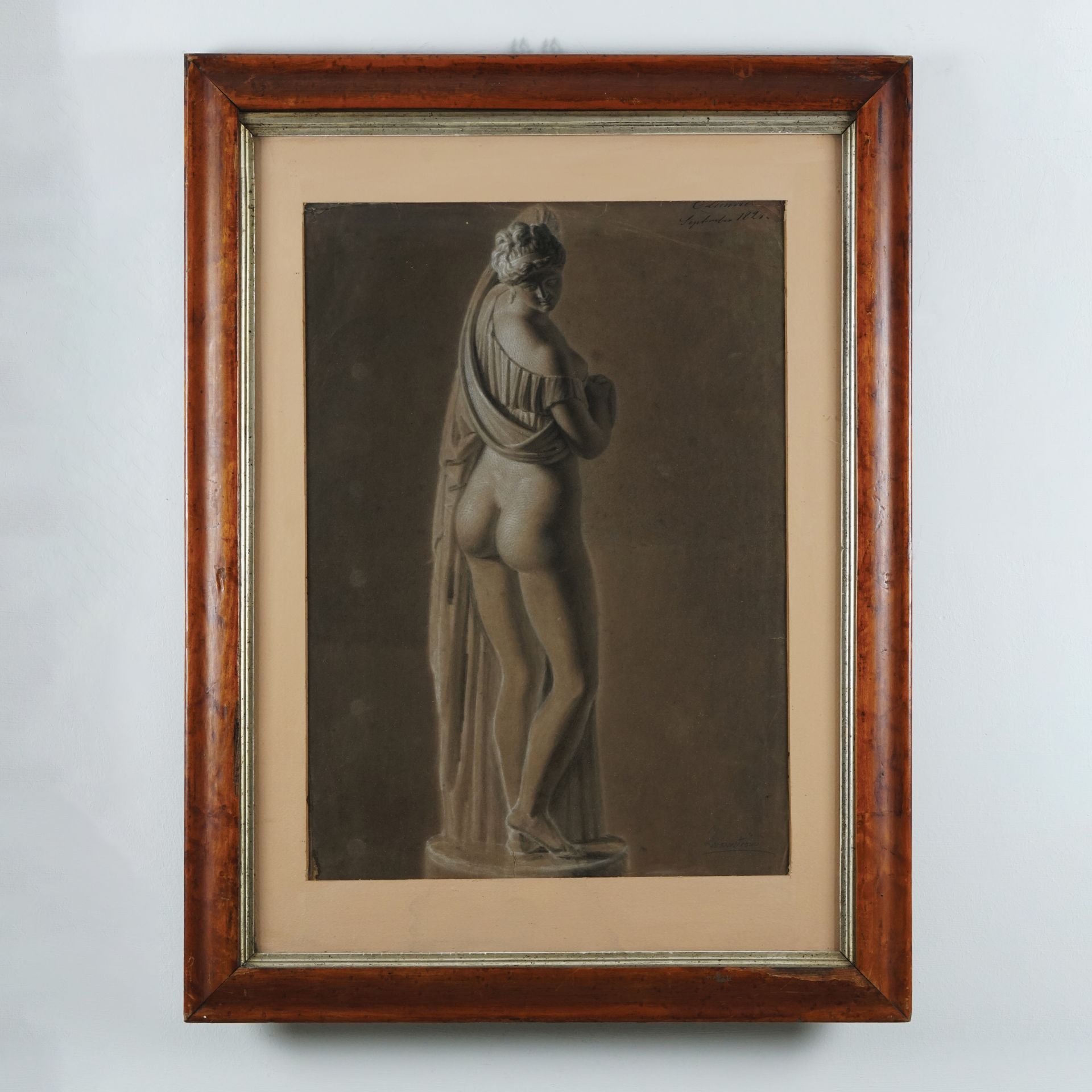 19th century painter Venus, 1828pencil and biacca on paper, 57by40cm.