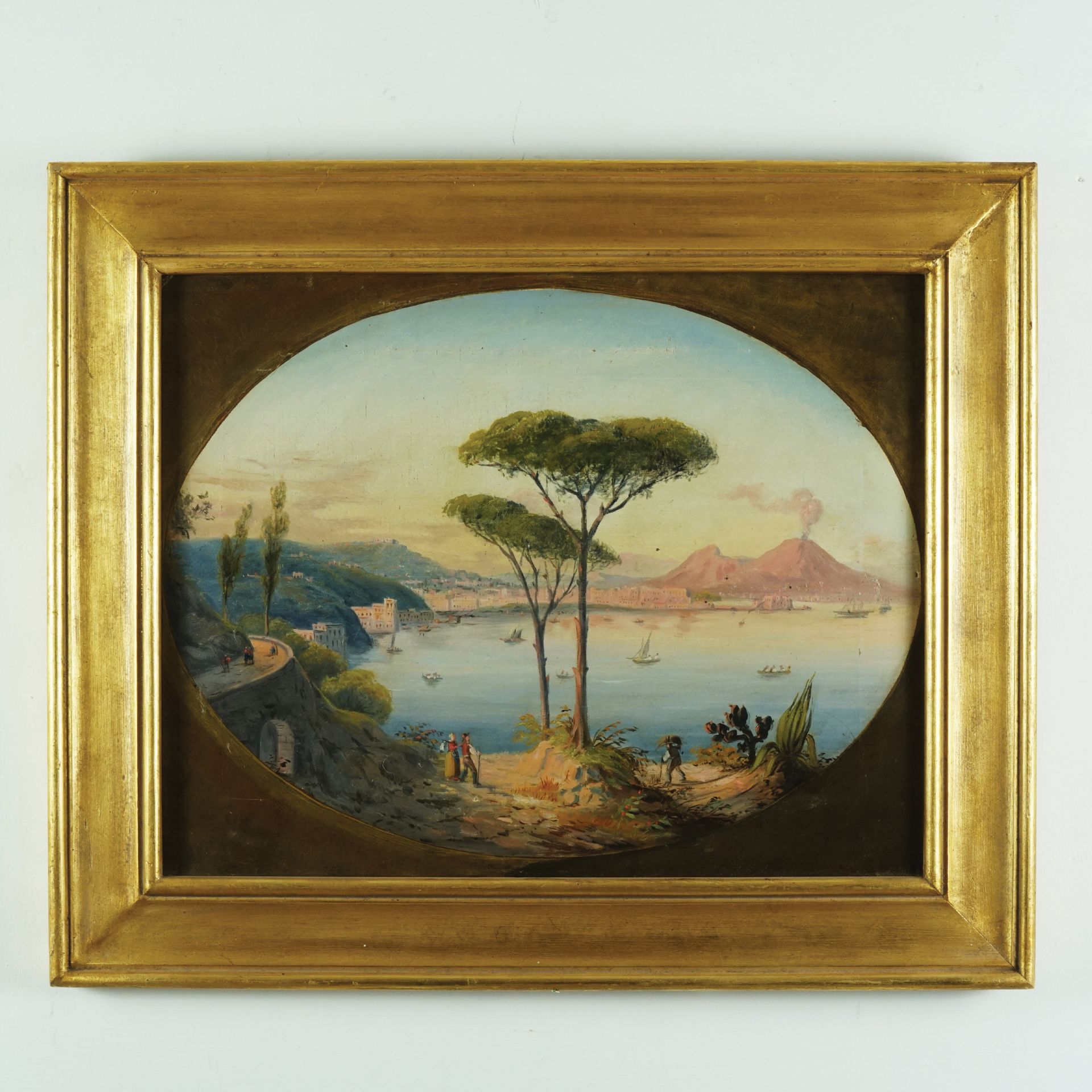 Neapolitan painter, 19th century View of the gulf of Naplesa pair of oil on canvas, 37by49cm. each - Bild 2 aus 2