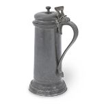 A large Charles I pewter flagon, circa 1630