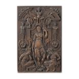 A 19th century carved walnut panel, French