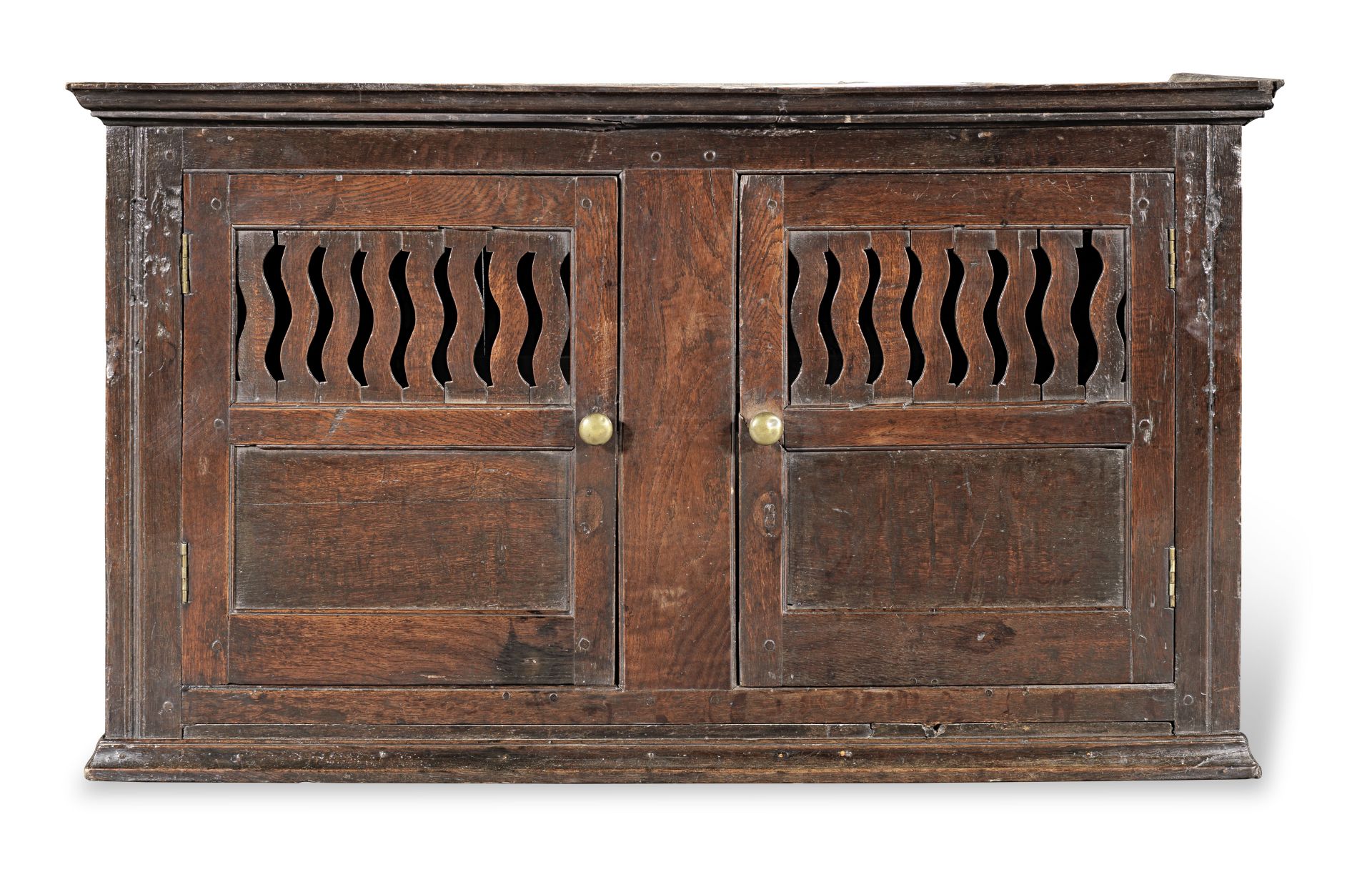 A George II ventilated food cupboard, circa 1750 Constructed using some earlier timbers