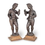 A pair of late 17th century carved oak Bacchinalian figures (2) (2)