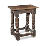 A Charles I oak joint stool, circa 1630