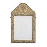 A needlework and parcel-gilt mirror, English, circa 1920-30