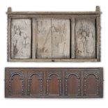 A 17th century joined oak panel, English (2)