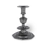 A rare Charles II pewter candlestick, circa 1675