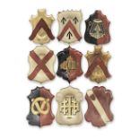 A group of nine 20th century painted heraldic shields (9)