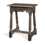 A rare James I/Charles I oak joint stool, West Country, possibly Taunton, Somerset, circa 1620-30