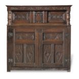 A Charles II joined oak court cupboard, Yorkshire, circa 1660