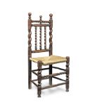 A rare William & Mary fruitwood turner's side chair, circa 1700