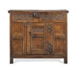 A rare Charles I joined oak box-top livery cupboard, Yorkshire, circa 1640