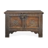 A James I joined and boarded oak coffer, circa 1620