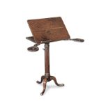 A George III joined oak telescopic reading table, circa 1770