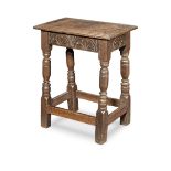 A Charles I oak joint stool, circa 1630