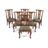A set of six George II walnut dining chairs, circa 1740 (6)