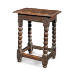 A Charles II oak joint stool, circa 1670