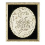 A Regency needlework map of England and Wales, circa 1820