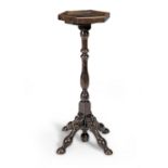 A William and Mary oak and ash turner's candlestand, circa 1700 and later