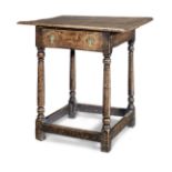 A small joined oak side table, English, circa 1700