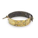 A George III brass dog collar, dated 1771