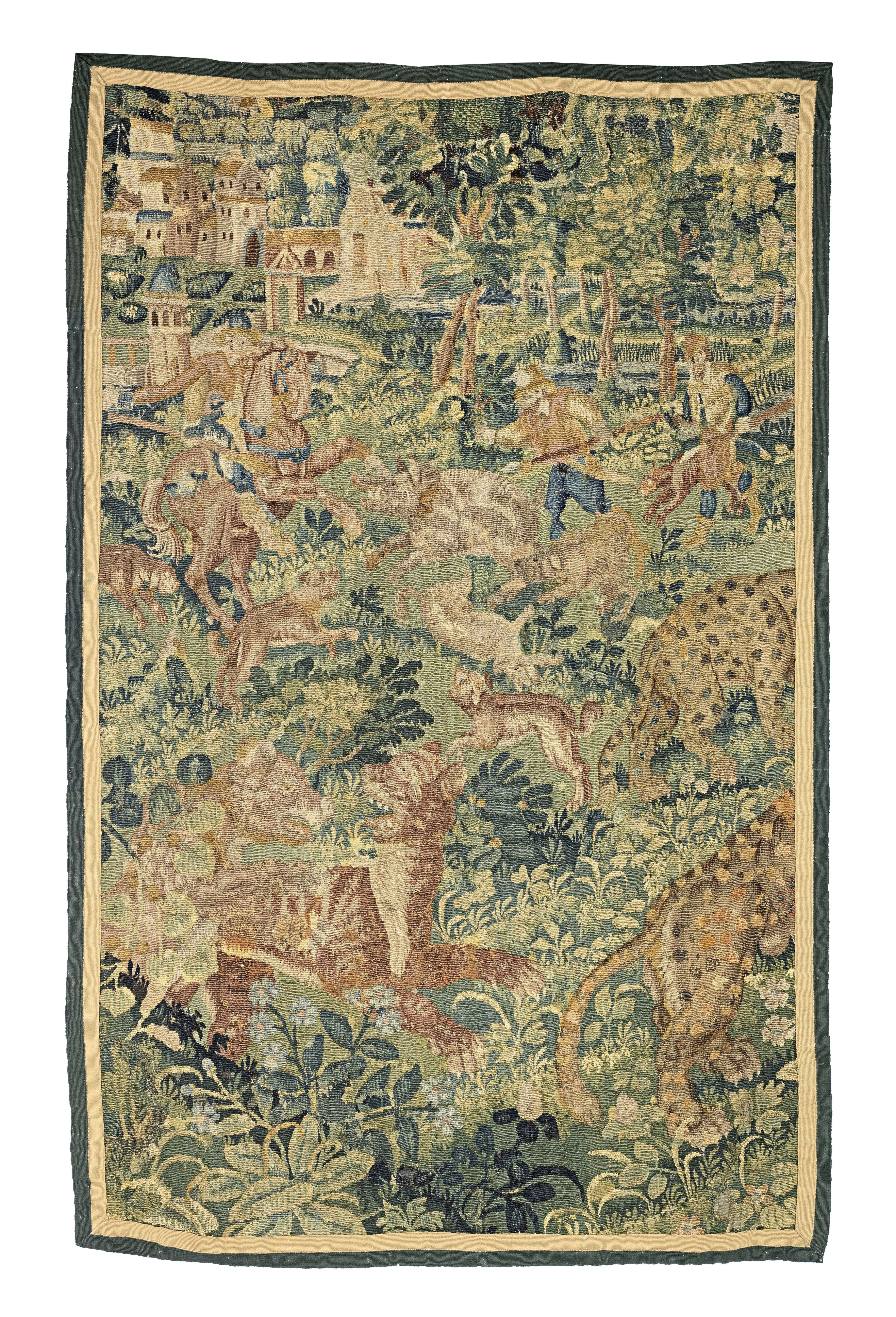 A 16th century 'Game Park' tapestry section, Flemish