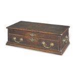 A George III oak travelling desk box, circa 1760