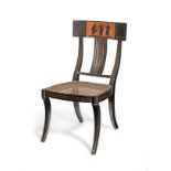 A Regency/George IV painted-beech Klismos-type chair, circa 1820-30