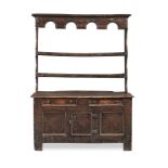 A rare and small George I/II joined and boarded oak high dresser, Vale of Glamorgan, circa 1725-40