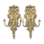 A pair of 19th century gilt-gesso composition girandoles (2)