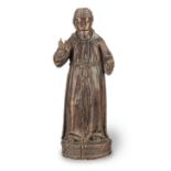 A late 16th/early 17th century carved and stained walnut statue of Christ, Italian