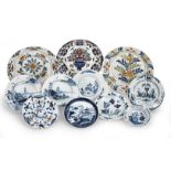 A group of 18th/19th century Delftware dishes,