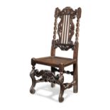 A William & Mary oak high-back side chair, circa 1690