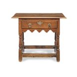 An early 18th century joined oak side table