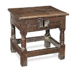 A Charles I joined oak box-stool, circa 1640