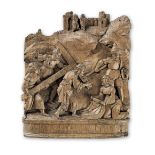 A 16th century carved oak figure group, Via Dolorosa or The Procession to Calvary, Netherlandish