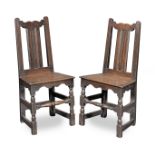 A pair of joined oak side chairs, circa 1700 (2)