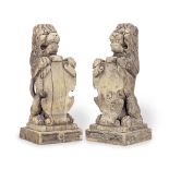 A pair of first half of the 17th century carved oak lion finials, English, circa 1600-50 (2)