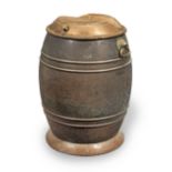 An early 20th century copper water barrel, Swedish Marked to lid 'Arfstr&#246;m Uppsala'