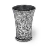 A pewter wrigglework beaker, Dutch, circa 1700