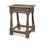 A Charles II oak joint stool, circa 1660