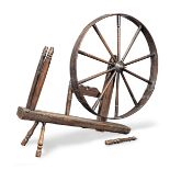 A 19th century ash and beech 'pern' spinning wheel, Welsh