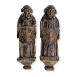 A pair of early 16th century carved oak figures, circa 1520 (2)